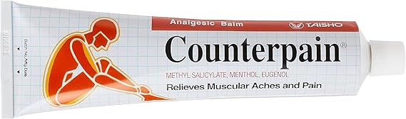 Counterpain Warm Balm for Temporary Relief of Minor Muscular Aches and Pain, Methyl Salicylate, Levomenthol, Eugenol, Made in Indonesia