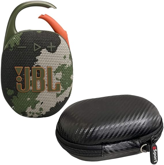 JBL Clip 5 Ultra Portable Bluetooth Speaker with gSport Carbon Fiber Case (Camo)