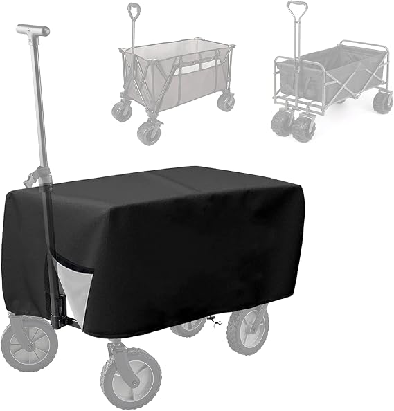 Outdoor Folding Wagon Cover 600D Oxford Cloth Protective Cover Waterproof Garden Wagon Cart Cover Heavy-Duty Dustproof Covers for Collapsible Wagon Carts (97*56*51cm/38 x 22 x 20 inch)