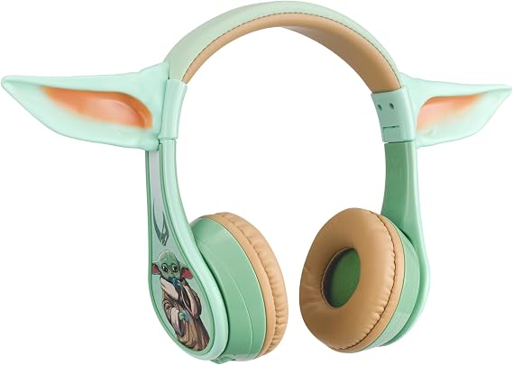 eKids The Mandalorian and Grogu Bluetooth Headphones, Wireless Headphones with Microphone Includes Aux Cord, Designed for School, Home, or Travel