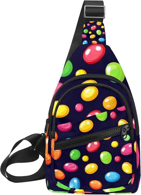 Men's Sling Backpack, Cute Jellybean Candy (3)