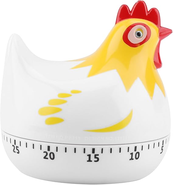Chicken Pattern Timer, Kitchen Chicken Pattern Baking Timer Chicken Pattern Countdown Kitchen Timer Reminder for Cooking Baking (White)