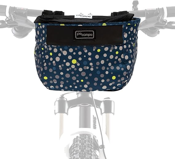Po Campo Crescent Bicycle Basket Large Bike Basket Handlebar Bag for Cycling Waterproof Fabric Colorful Bike Basket for Women, Men, Kids