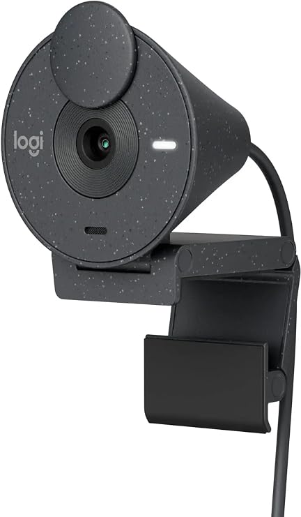 Logitech - Brio 300 USB-C web kamerası 1920 x 1080p veri koruma kilitli, otomatik ışık düzeltme – grafit (yenilenmiş)