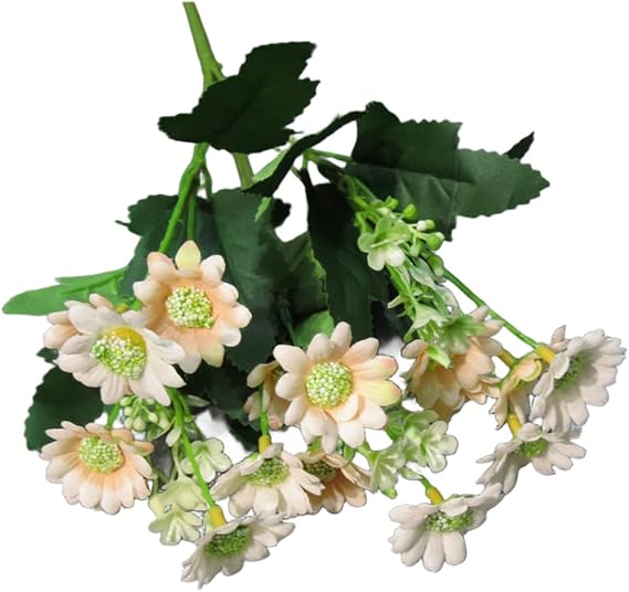 Artificial Flowers Bundle Artificial Daisy Flowers With Stems Home Garden(E)