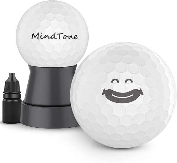 Golf Ball Stamper with Refillable Permanent Ink - Golf Ball Stamp Marker to Identify Golf Balls - Golfing Accessories Reusable Golf Ball Marking Tool Great Gifts for Men and Women Golfers