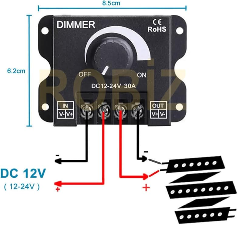 12V 24V 30A Led Sürücü Dimmer 360W 720W Led Sürücü Voltaj Ayarlı Ampul Şerit Işık Parlaklık Kontrol