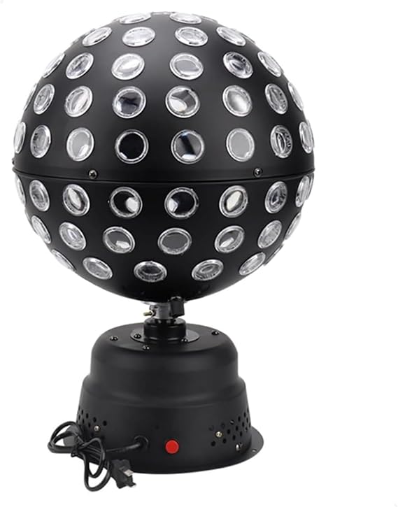 LED Sound Control Magic Ball Light, 9 Large Crystal, 7 Colors Laser, Rotating, Music Linking, Strobe, Disco Ball Party Lighting Black-L, Remote Control