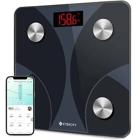 Etekcity Smart Scale for Body Weight and Body Fat, FSA Eligible, Ash-black
