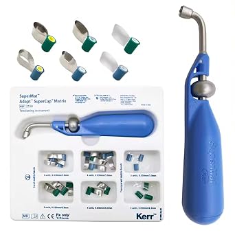 Dental Sectional Matrix System, Adjustable Dental Double-Side Contoured Anatomically Shaped Matrix Bands for SuperCap Matrix System (2, Superlock Tensioning Instrument Set)