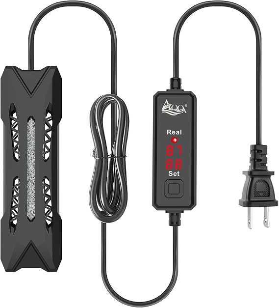 AQQA Small Aquarium Heater,Submersible Fish Tank Heater Adjustable Temperature,Mini Short Dual-use Fish Heater with LED Digital Display Thermostat,Saltwater Freshwater 250W