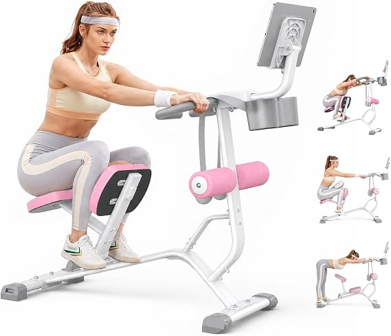 MERACH Full Body Stretch Machine Back Stretcher, 350LBS Weight Capacity | Posture Correction, Flexibility Training, Extra Wide Seat, Padded Cushion, Exercise Guide Chart, Stable Steel Frame, Home Gym