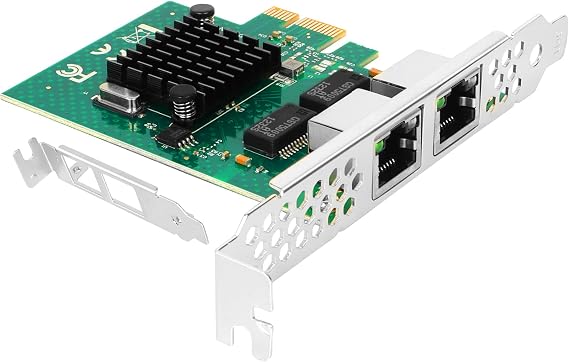 Vogzone 1Gb PCI-E NIC Network Card for Broadcom BCM5720-2P,10Mb/100Mb/1GbE Copper Dual RJ45 Ports, with Broadcom BCM5720 Chip,1GbE PCI Express 2.0 X1 Ethernet Adapter Support Windows/Linux/VMware