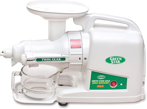 Tribest Green Star GP-E1503-220V Gold Twin Gear Juice Extractor, 220V, NOT FOR USA USE (European Cord), White