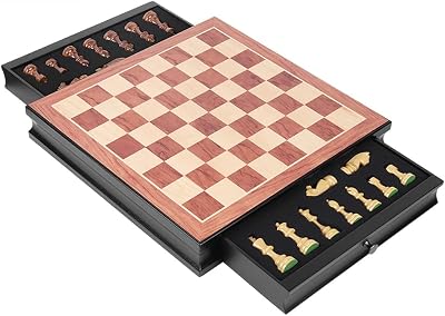 Chess Game Set Chess Set Chess Board Set Magnetic Wooden Chess Set, Chess Board Game with 2 Built-in Storage Drawers Chess for Beginner, and Adults, Gift Packaging Chess Board Game Chess Game Ch