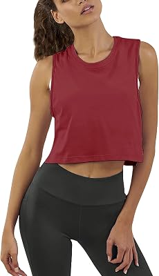 Mippo Crop Top Workout Shirts for Women Cute Sheer Mesh Back Athletic Tanks Muscle Tee