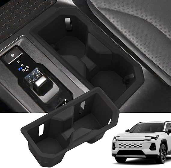 Cup Holder Insert for 2026 Toyota RAV4 Hybrid, Anti-Slip Silicone Cup Holder Liner Set, Waterproof Cup Holder Mat, No Rattling Drink Holder Pads, Easy to Clean Interior Accessories