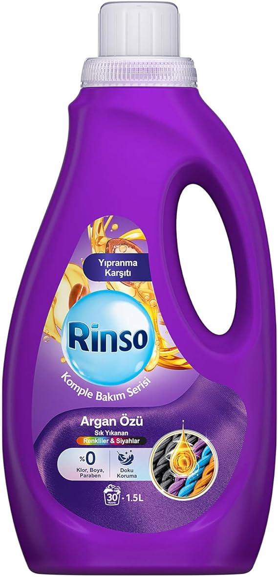 Rinso Sıvı Çamaşır Deterjanı Komple Bakım Serisi Argan Özü Renkliler ve Siyahlar İçin 1.5 L