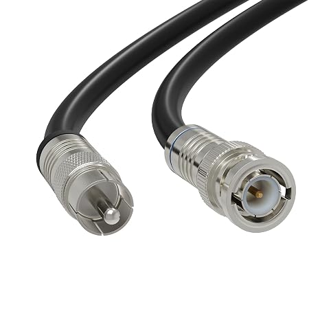 THE CIMPLE CO - BNC to RCA Cable 3 FT - Male BNC to Male RCA Coax - RG6 Coaxial to Composite Cable for SDI, HD-SDI, Audio/Video, CCTV, Camera - 3 Feet (0.9 Meter), Black