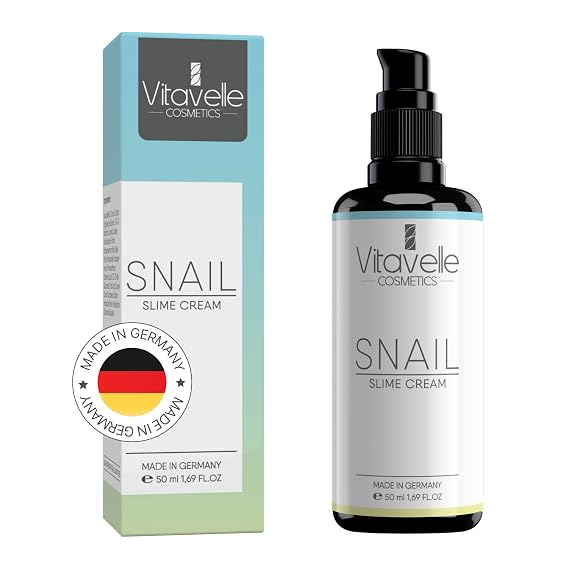 VITAVELLE Snail Mucin Face Cream 1.69 Fl Oz (50ml) Hydrating & Soothing Moisturizer with Collagen Support for All Skin Types