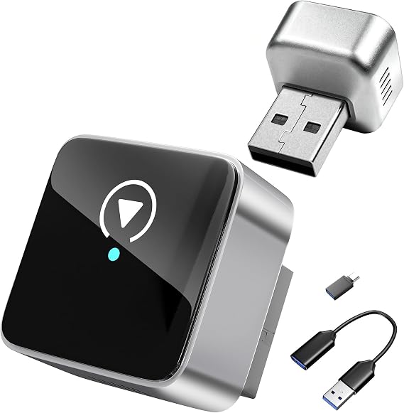 2 in 1 Wireless Carplay Adapter, 2026 Upgraded for iOS&Android Auto Dongle