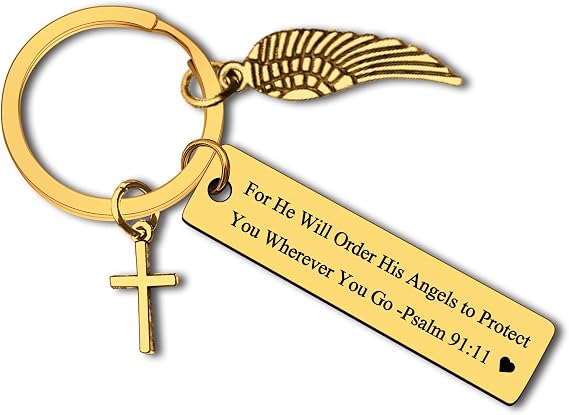 Bible Verse Keychain - Christian Gift Religious Scripture Prayer Keyring Faith Inspirational Baptism Gift for Easter Women Men Religious Jewelry Christmas Graduation Gifts