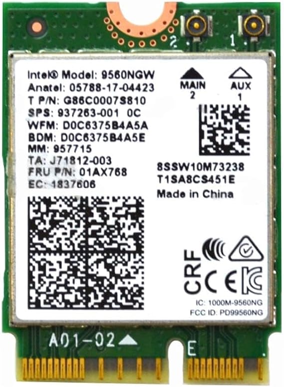 Intel 9560NGW Wireless-AC 9560 802.11AC WLAN PCI-Express Bluetooth 5.1 WiFi Card G86C0007S810
