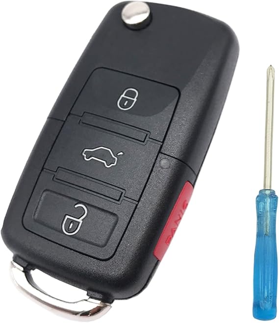Replacement Cover Shell for VW Volkswagen Jetta Passat Golf Beetle MK5 Rabbit GTI CC EOS Keyless Entry Flip Key Fob Shell 4 Buttons