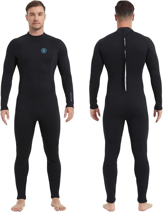 Lemorecn Men's Wetsuit 3/2mm and 5/4mm,Full Wetsuits for Men,Mens 3mm Full Wetsuit Front Zip for Diving Snorkeling Surfing Swimming