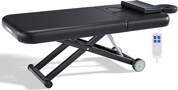 75IN Professional Full Electrical Lift Massage Table for Esthetician with 5 Memory Foam, 2 Motors Adjustable Tattoo Facial Beauty Bed with Remote Control for Podiatry Office Aesthetician
