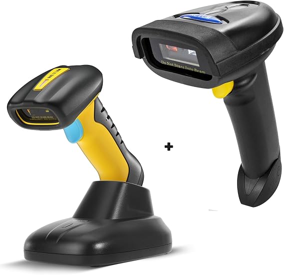 NETUM NT-1228BL 2D Barcode Scanner and NETUM NT-1200 Upgraded QR Industrial Bluetooth Barcode Scanner with Charging Dock