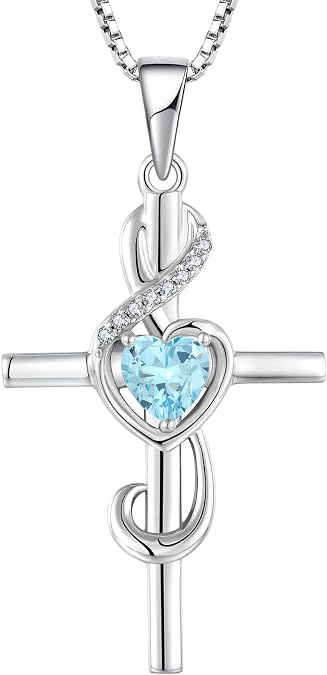 STARCHENIE Women's Note Cross Necklace Sterling Silver Crucifix Pendant Treble Clef Jewelry for Music Lover