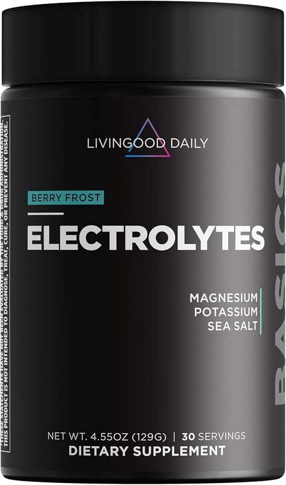 Livingood Daily Electrolytes Powder for Hydration, Berry Frost, 30 Servings