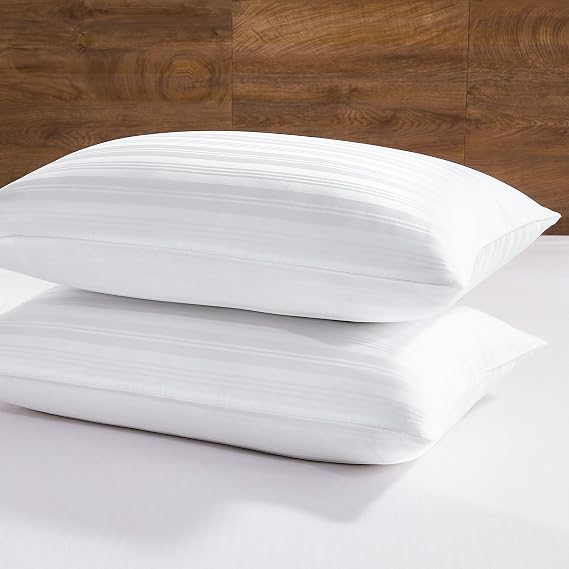 downluxe Goose Feather and Down Pillows - Hotel Collection Feather Pillows Set of 2 for Back, Stomach or Side Sleepers, Standard Size (20"x26")