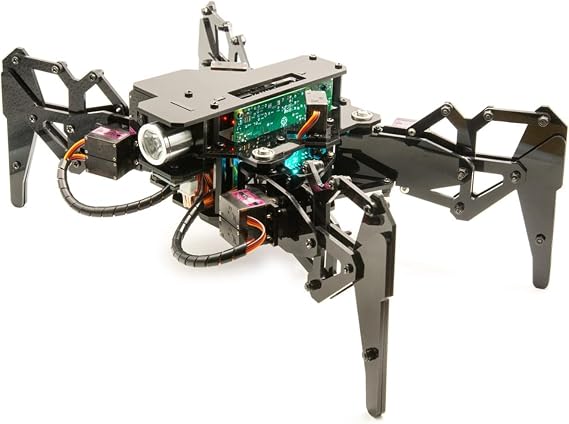 Adeept DarkPaw Bionic Quadruped Spider Robot Kit Compatible with Raspberry Pi 4 3 Model B+/B, STEM Crawling Robot, OpenCV, Self-stabilizing Based on MPU6050 Gyro Sensor, RPi Robot with PDF Manual