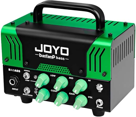 JOYO 50W Bass Amp Head Hybrid Tube Preamp with 12AX7, Compressor, 3-Band EQ, FX Loop, Bluetooth & Headphone Output for Bass Practice, Home Studio & Small Gig (Require External Speaker Cabinet) Badass