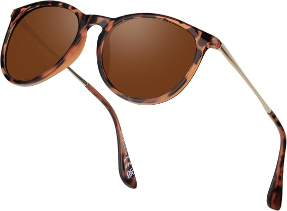 Polarised Sunglasses Womens Vintage Round Sun Glasses Retro Cat Eye Shades with UV400 Protection for Womens