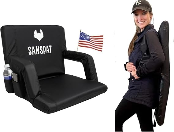 Stadium Seat with Back and Cushion: Regular 23 bleacher Chairs, Stadium Chairs on Hard Benches. Recommended for Extra Space Comfort, a Premium Chair for Bleachers