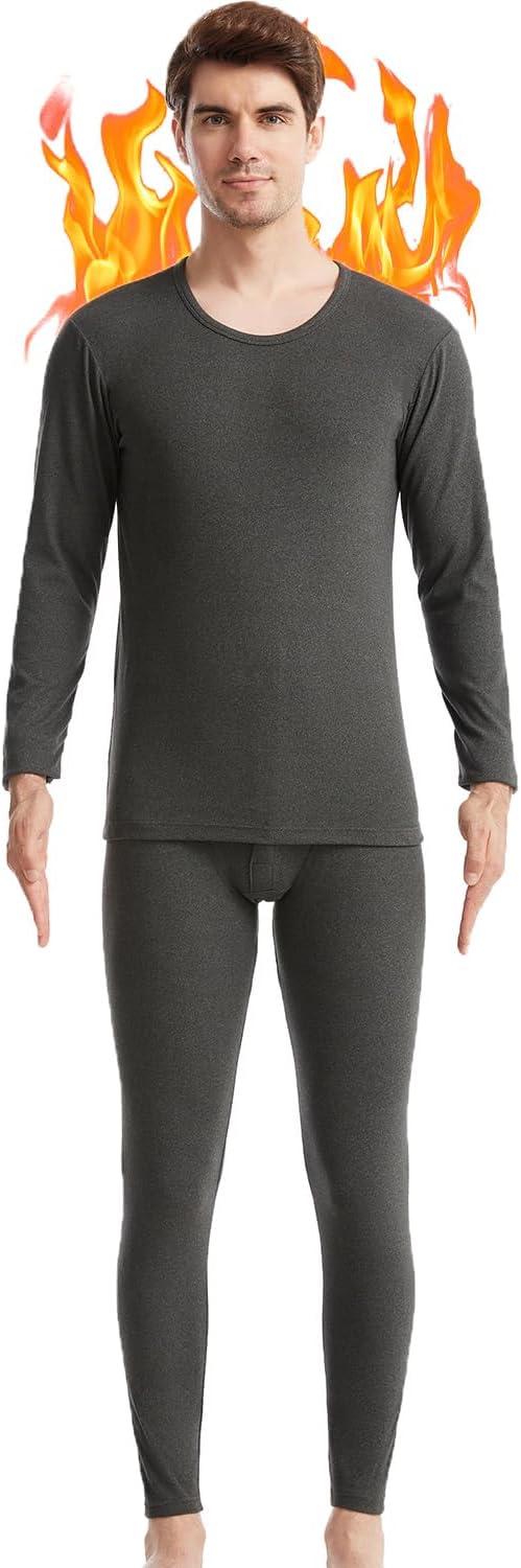 Mens Thermal Underwear Set Long Johns Thermals for Men Base Layer Top & Bottom Ultra Soft Sets Gifts for Men with Box