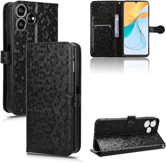 Leather Case Compatible with ZTE Axon 50 Lite,Compatible with ZTE Blade A73 4G,Leather Phone Flip Cover Compatible with ZTE Blade V50 Smart/Blade V50 Design 4G Case Black