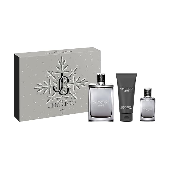 JIMMY CHOO Man 3 Piece Eau de Toilette Gift Set (Two Eau de Toilette Sprays, Perfumed Shower Gel)