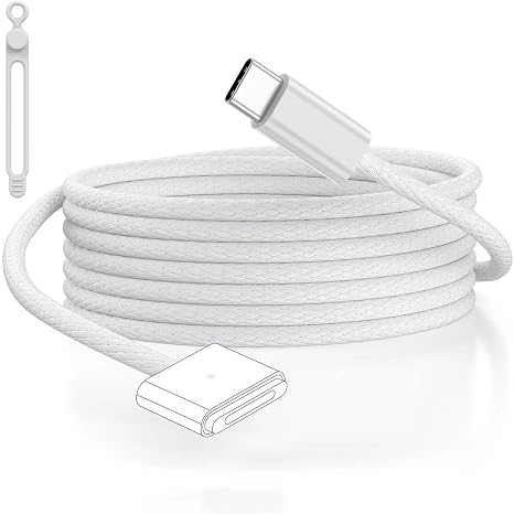 USB C Type C to Mag 3 Magnetic Cable 3m/10ft Silver -For MacBook Air, Pro & More, with Organizer & Cord Management