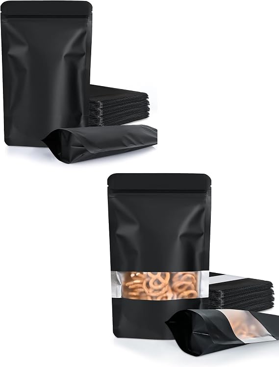 Smell Proof Pouch Sealable Foil Pouch Bags for Packaging and Resealable Bags with Matte Window