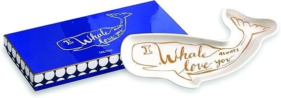 Rosanna Azure Whale Tray, White/Gold