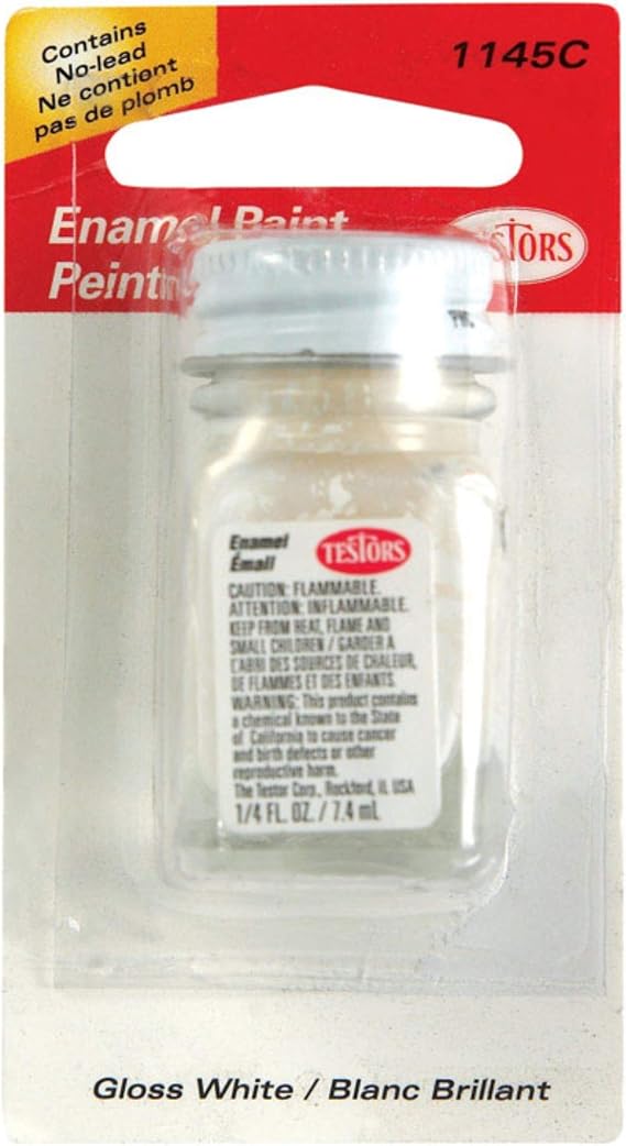 Testors Enamel Paint, Gloss White, 1/4 oz