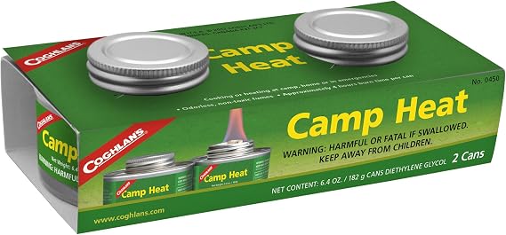 Coghlan's Camp Heat - Compact Diethylene Glycol Heat Source for Camp Cooking, Emergency Preparedness, Portable Fuel for Outdoor Use, Reliable Canned Heating Solution, Ideal for Camping and Travel
