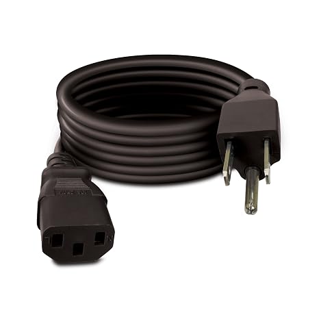 dreamGEAR PS3 Power Cord, 3 Prong, 6 Feet, Black, Compatible with PlayStation 3, Xbox 360, PC