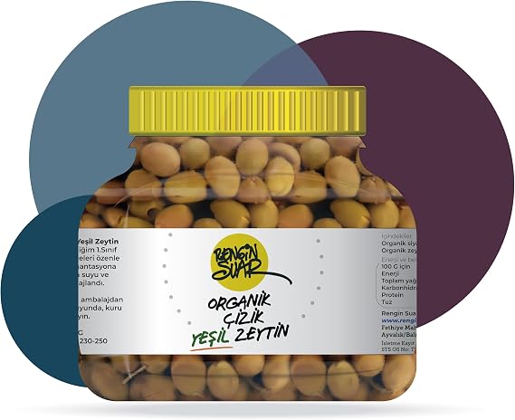 Organik Yeşil Çizik Zeytin (1200 G) - 2025 Hasatı