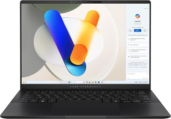 ASUS 2024 Laptop | Vivobook | 14" 1920 x 1200 OLED | Intel Core Ultra 9 Processor 185H 16-Core | 16GB LPDDR5 | 2TB SSD | Windows 10 Home | Wi-Fi 6E - Backlit KB - 1080p Camera - Neutral Black