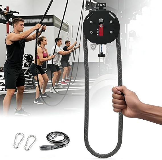 Endless Rope Trainer, Pulley System with Adjustable Resistance for Muscle Endurance, Upper Extremity Training, Aerobic Exercises and Whole Body Coordination